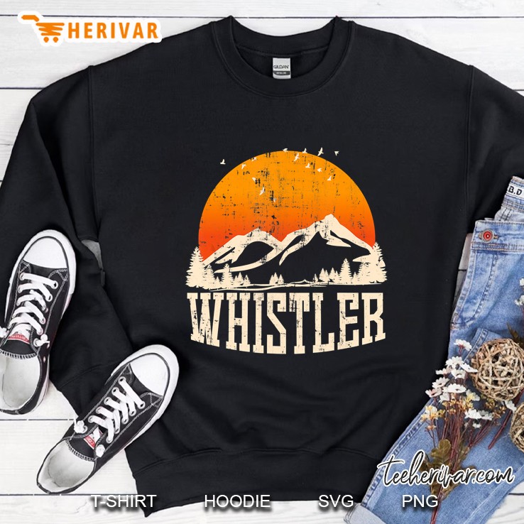 Retro Whistler Blackcomb Mountain Hiking Vacation Souvenir Sweatshirt