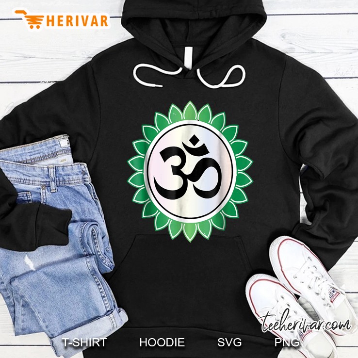 Sanskrit Green Om Meditation Yoga Mantra Mandala Hoodie