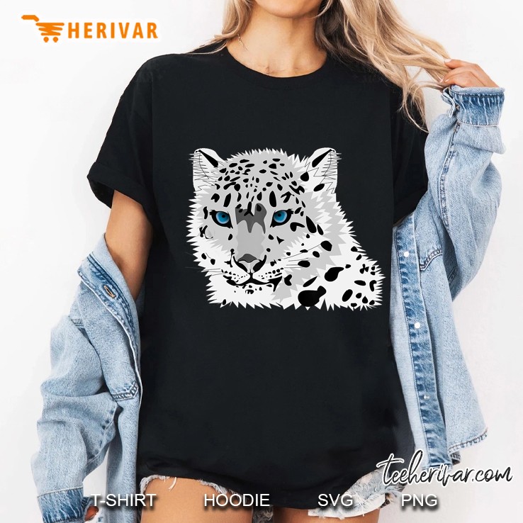 Snow Leopard Animal Watercolor Ladies Tee