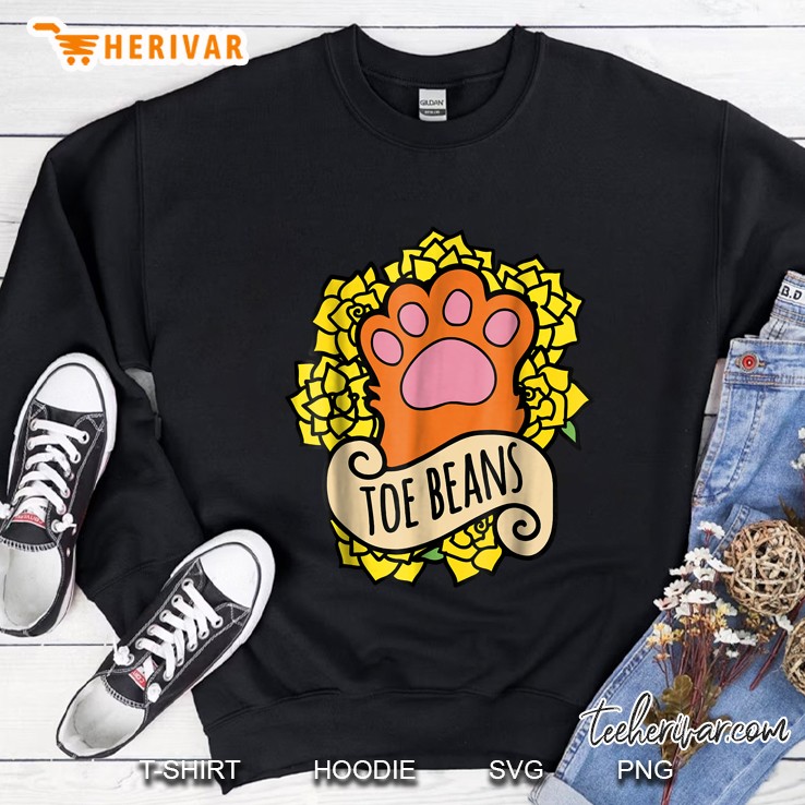 Toe Beans Cute Retro Style Cat Lovers Sweatshirt
