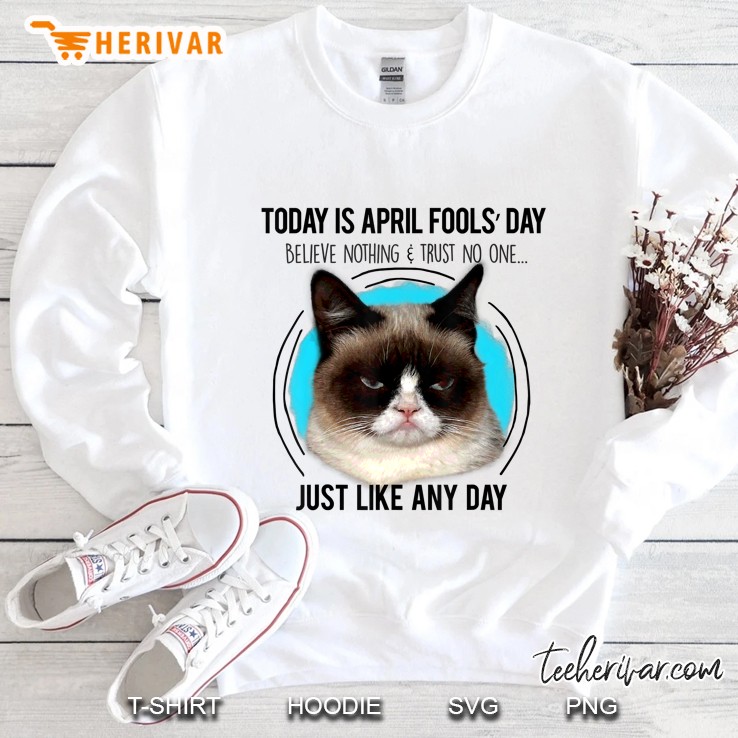 Today Is April Fools Day Believe Nothing Trust No One Just Like Any Day Sweatshirt