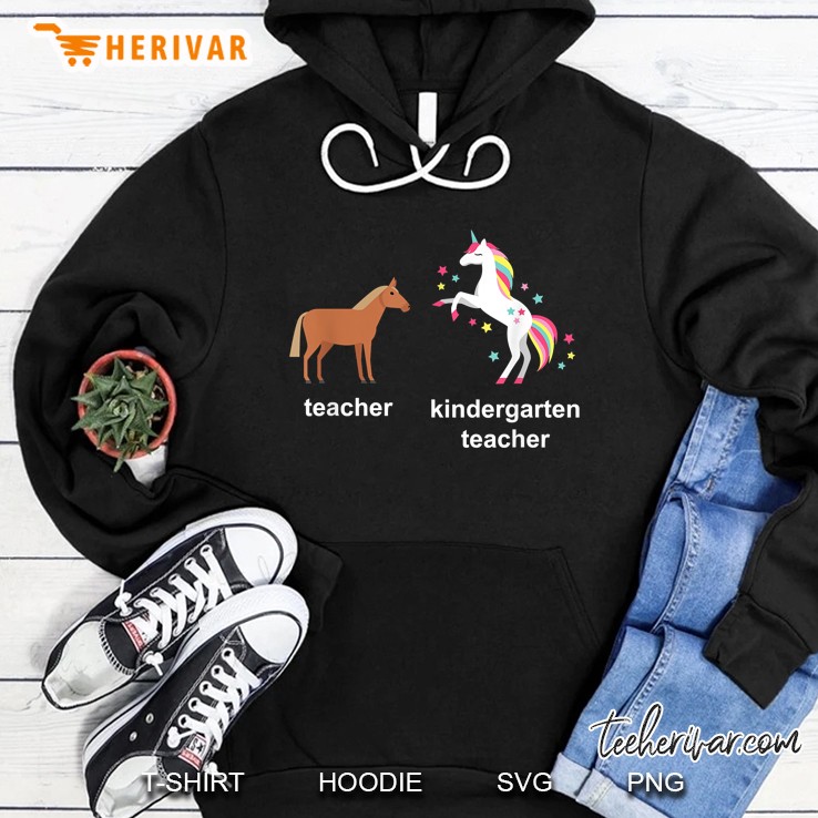 Teacher Kindergarten Teacher Horse And Unicorn Version Hoodie