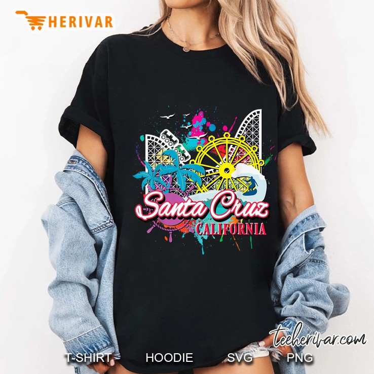 Santa Cruz California Ca Beach Amusement Park Ladies Tee