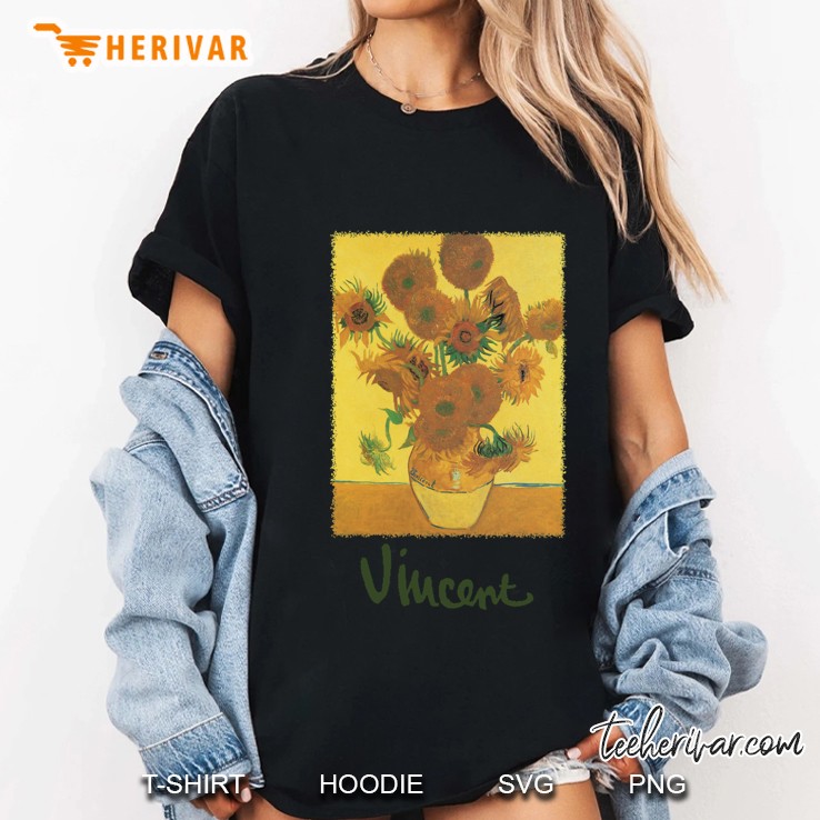 Vase With 15 Sunflowers By Vincent Van Gogh Ladies Tee