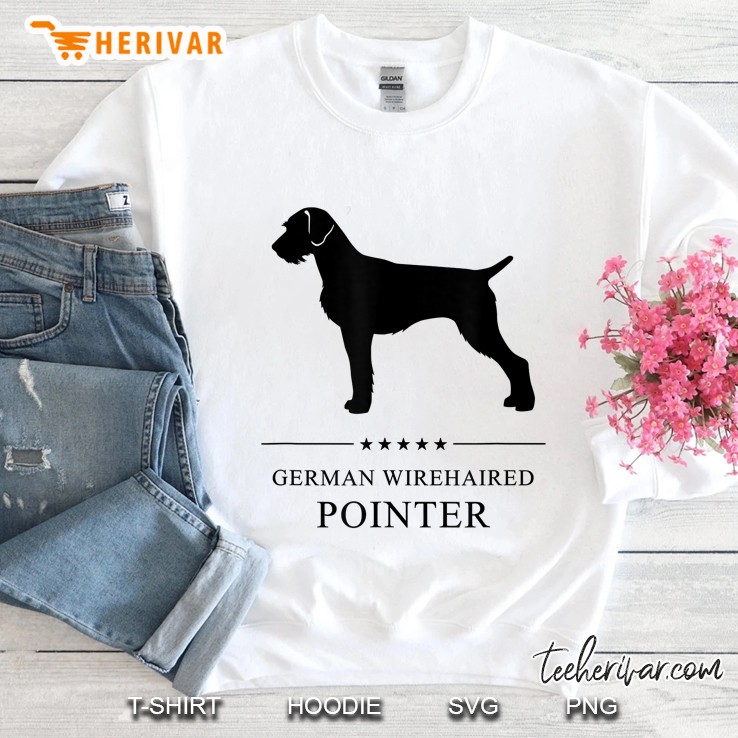 German Wirehaired Pointer Black Silhouette Version Sweatshirt