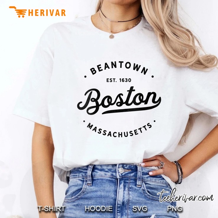 Boston Beantown Est 1630 Massachusetts Ladies Tee