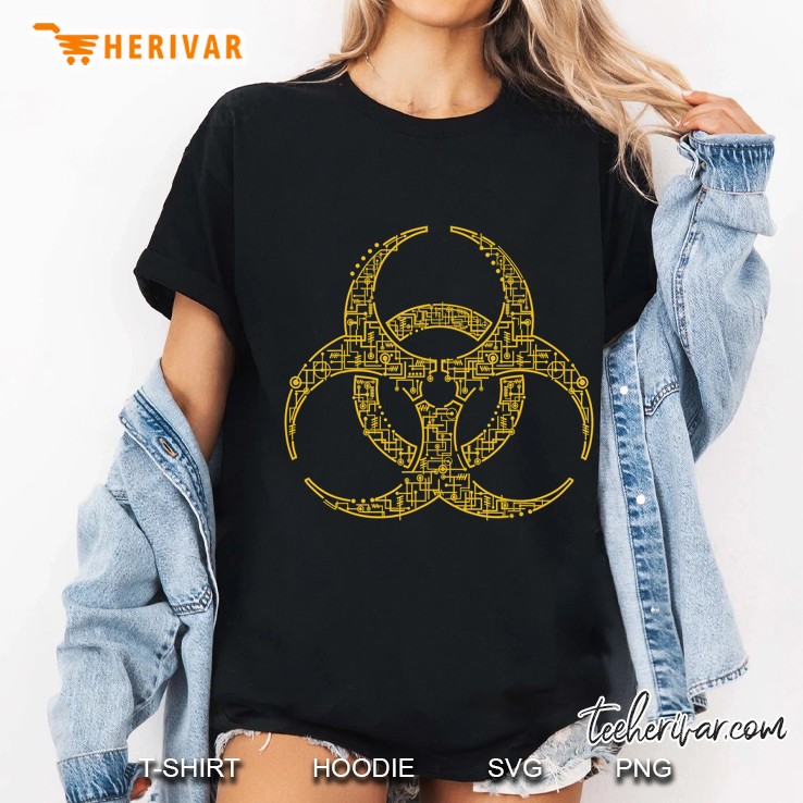 Biohazard Nuclear Radioactive Computer Circuit Ladies Tee