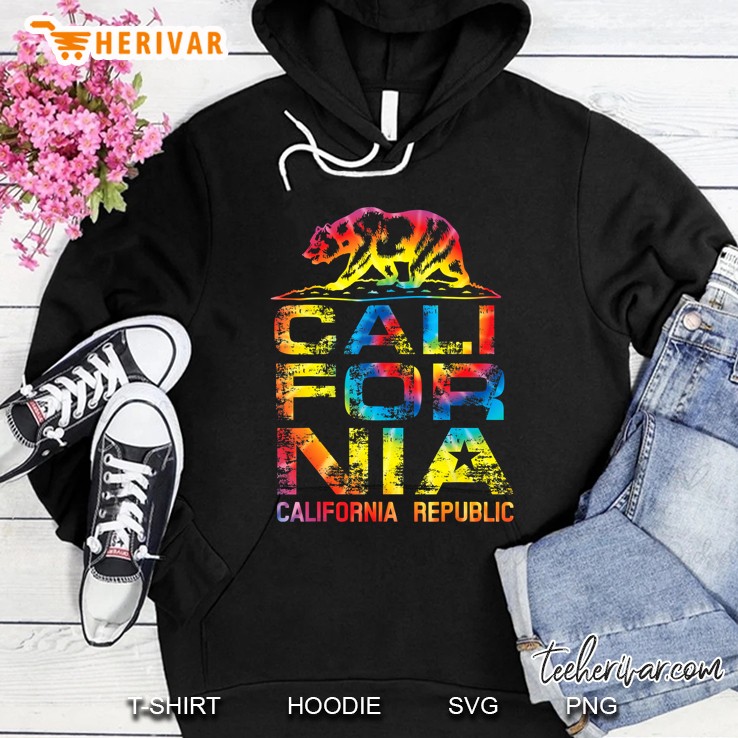 California Republic Tie Dye Bear Version Hoodie