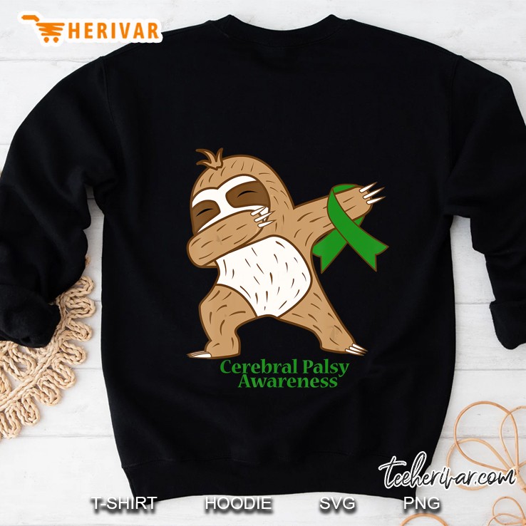 Cerebral Palsy Awareness Green Ribbon Dabbing Sloth Version Sweatshirt