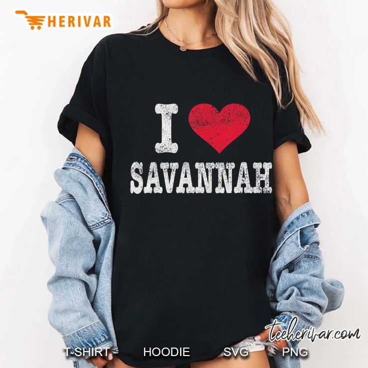 I Love Savannah Heart Version Ladies Tee