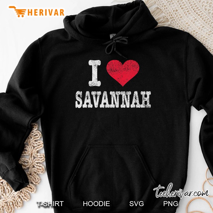 I Love Savannah Heart Version Hoodie