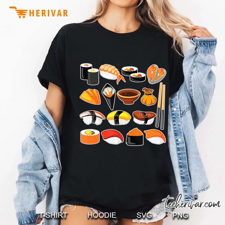 Sushi Japanese Food Go Rice Art Ladies Tee
