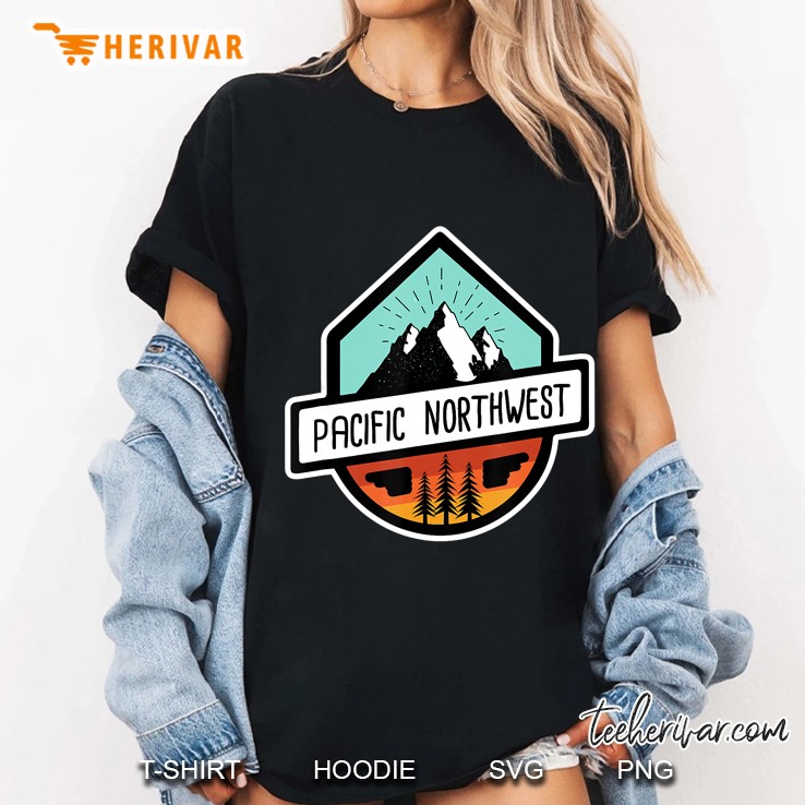 Pnw Pacific Northwest Mountain Trees Ladies Tee