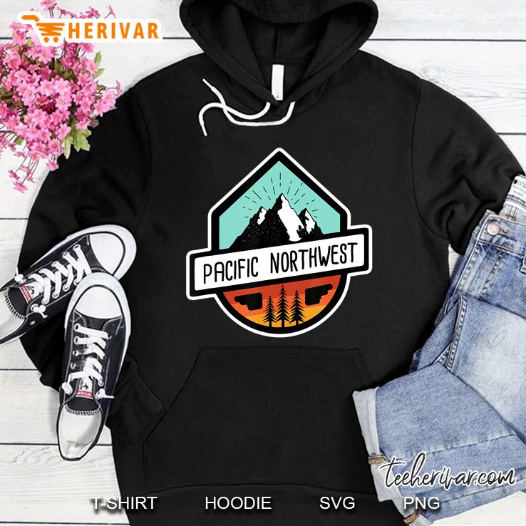 Pnw Pacific Northwest Mountain Trees Hoodie