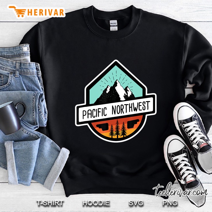Pnw Pacific Northwest Mountain Trees Sweatshirt