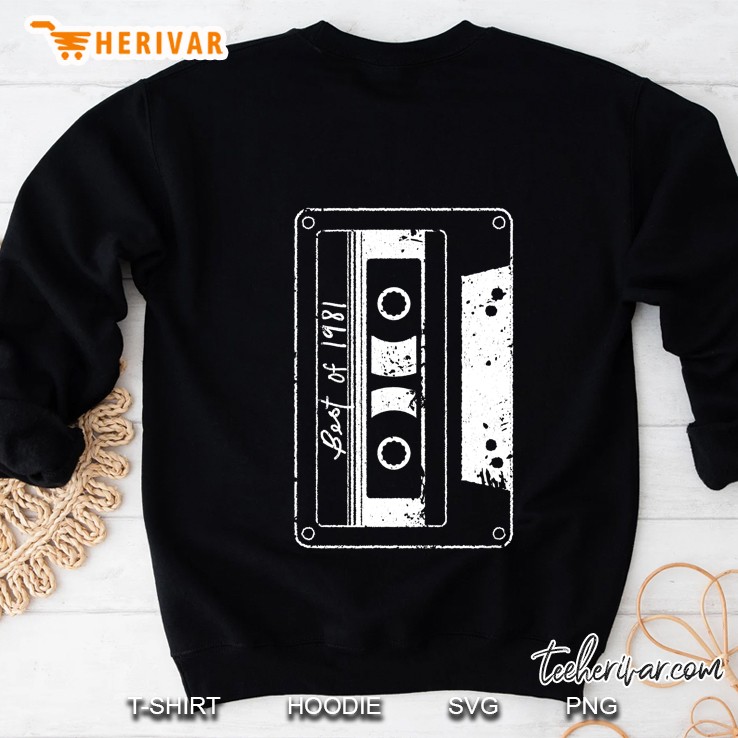 Vintage Best Of 1981 80s Tape Cassette Funny DJ Sweatshirt