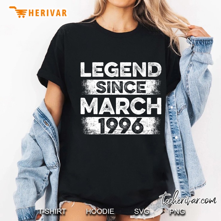 Vintage Legend Since March 1996 24th Birthday Ladies Tee
