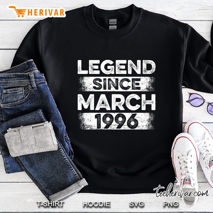 Vintage Legend Since March 1996 24th Birthday Sweatshirt