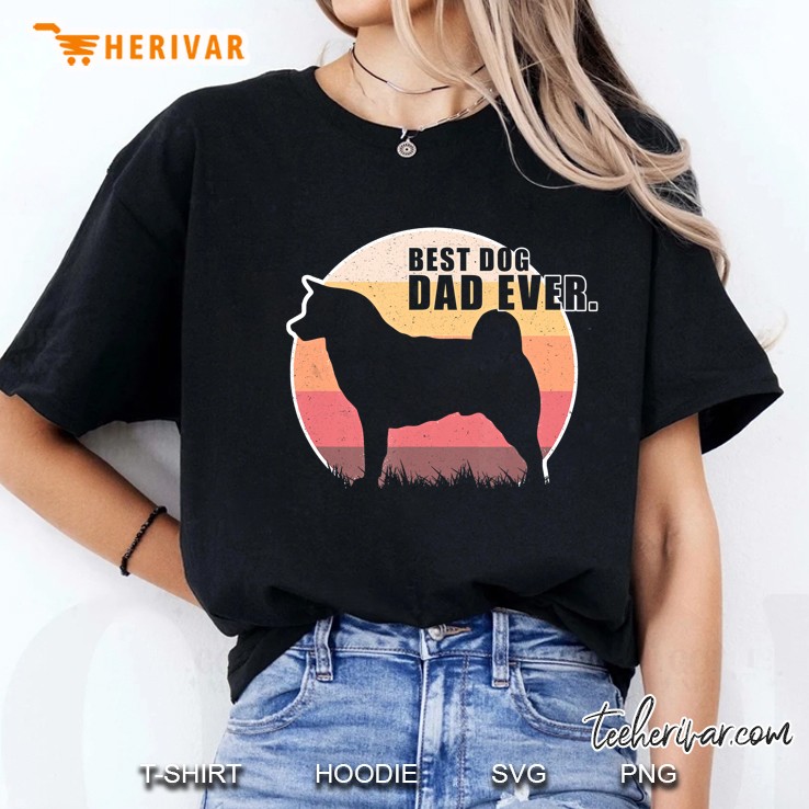 Vintage Retro Best Dog Dad Ever Shiba Inu S Ladies Tee