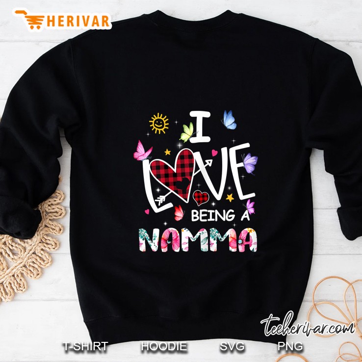 I Love Being A Namma Plaid Heart Sweatshirt