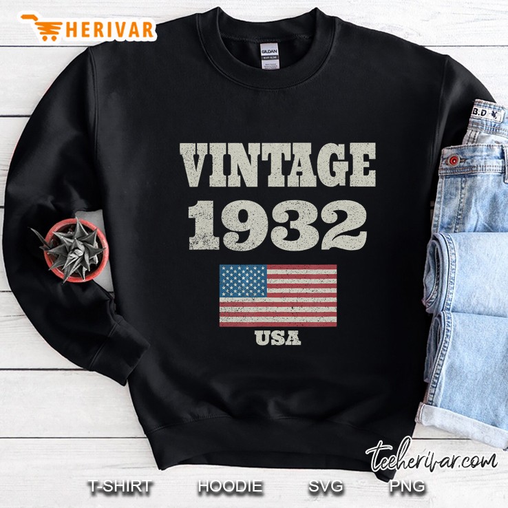 Vintage 1932 Usa American Flag Sweatshirt