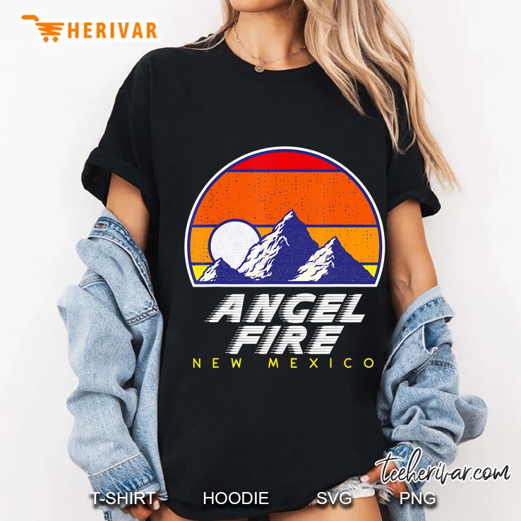Angel Fire New Mexico Mountain Sunset Vintage Version Ladies Tee