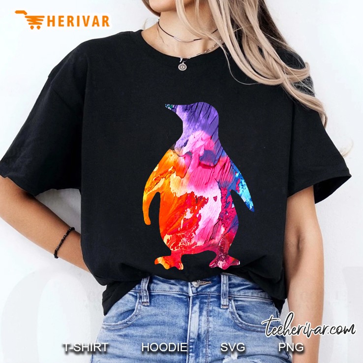 Penguin Abstract Art Penguin Lovers Ladies Tee