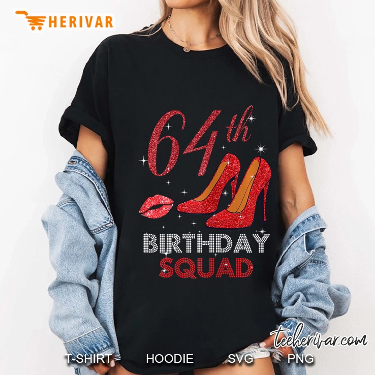 64th Birthday Squad 64 Red Shoes Ladies Tee