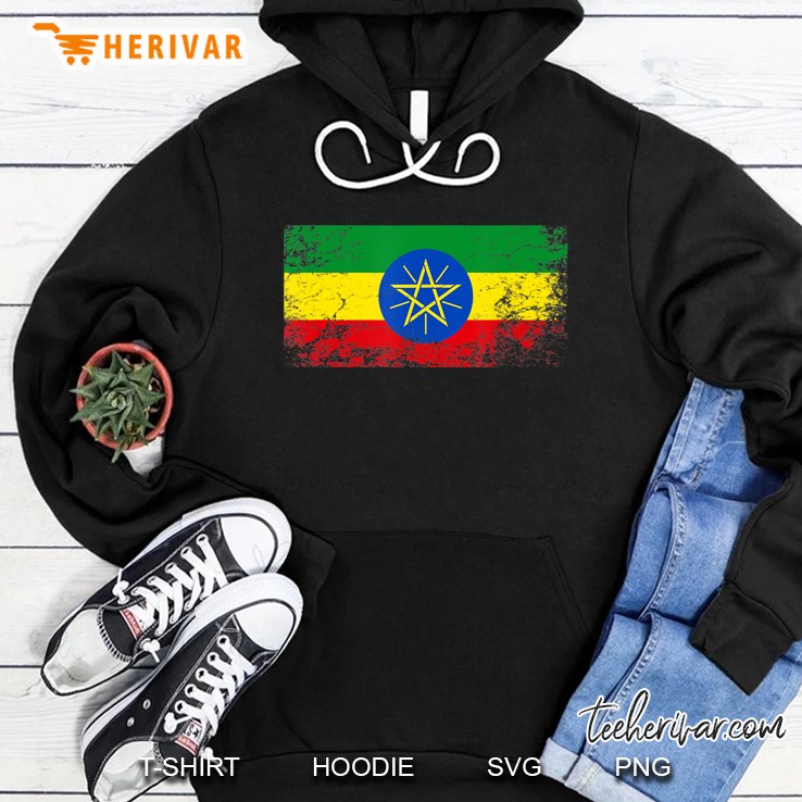 Ethiopian National Flag Grunge Version Hoodie