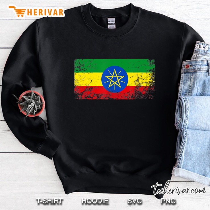 Ethiopian National Flag Grunge Version Sweatshirt