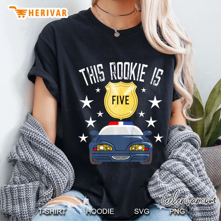 This Rookie Is Five Police Officer Car Version Ladies Tee