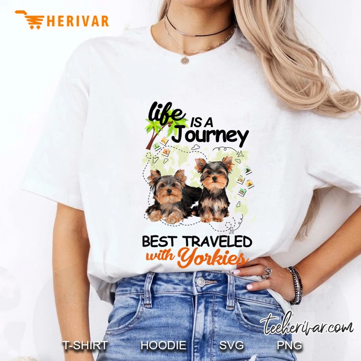 Best Traveled With Yorkies Dog Ladies Tee