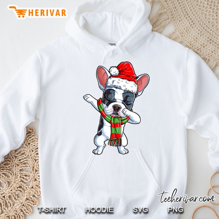 Dabbing French Bulldog Santa Christmas Hoodie