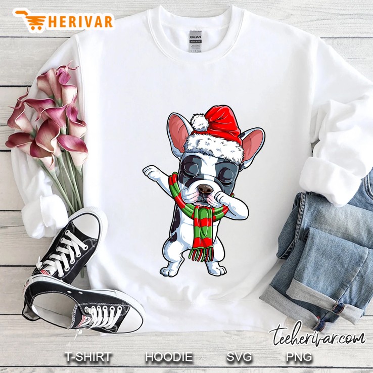 Dabbing French Bulldog Santa Christmas Sweatshirt