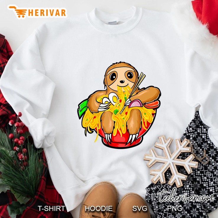 Kawaii Cute Anime Sloth Otaku Japanese Ramen Noodles Sweatshirt