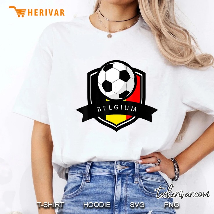 Belgium Soccer Ball Belgian Flag Ladies Tee
