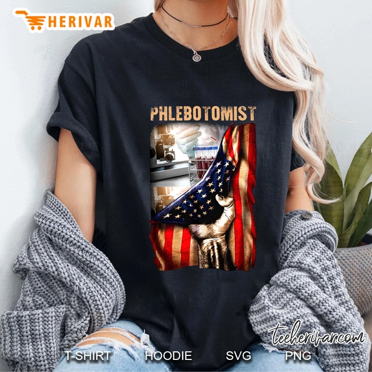 Phlebotomist American Flag Version Ladies Tee