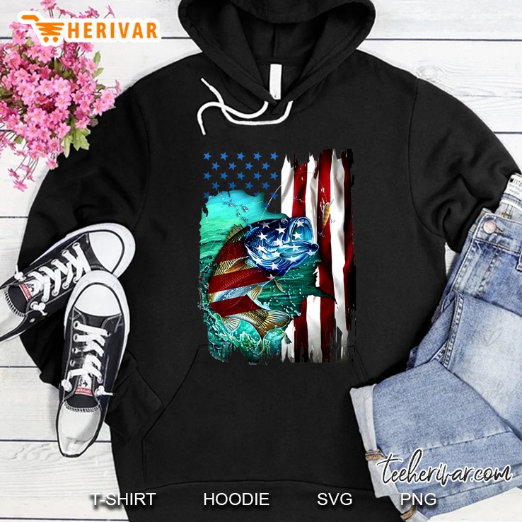 Fishing Reel Cool American Flag Version Hoodie