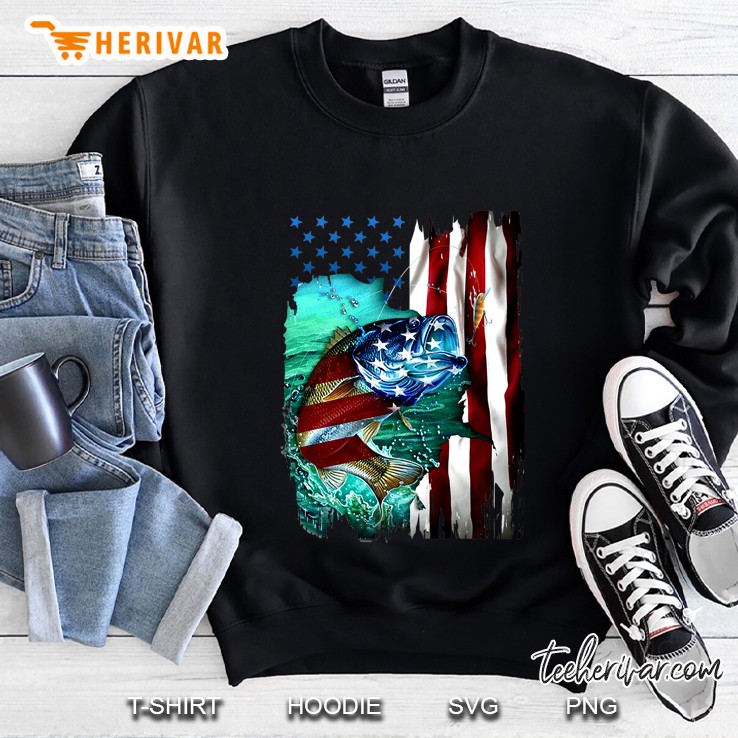 Fishing Reel Cool American Flag Version Sweatshirt