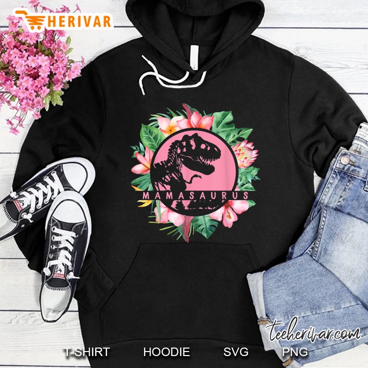 Mamasaurus T Rex Skeleton Floral Version Hoodie
