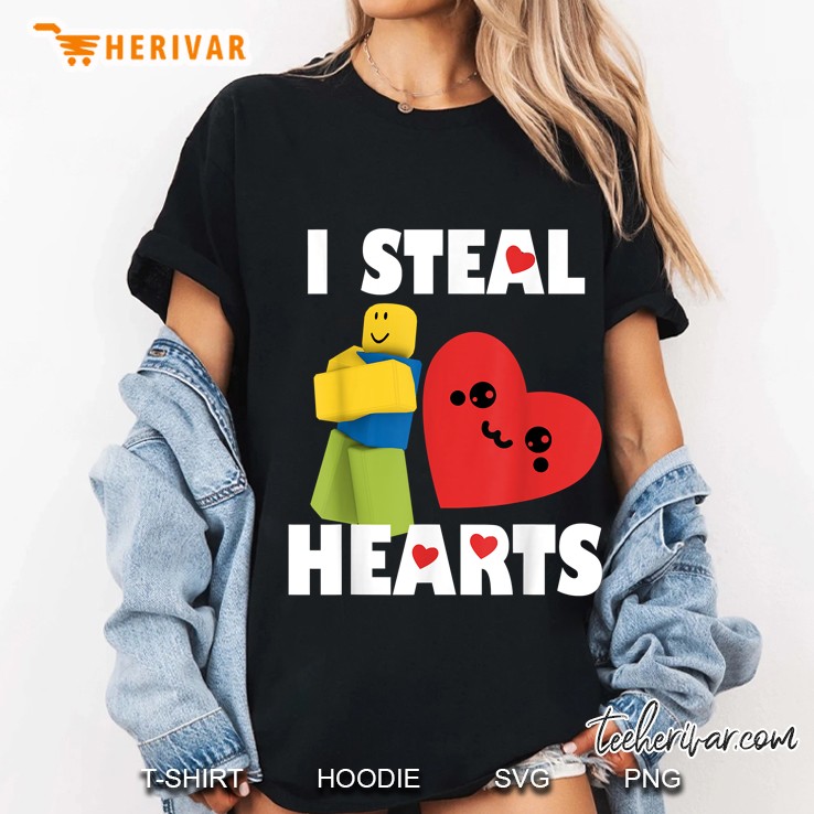 Noob Valentines Day I Steal Hearts Ladies Tee