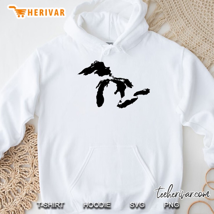 State Of Michigan Great Lakes Water Map Hoodie