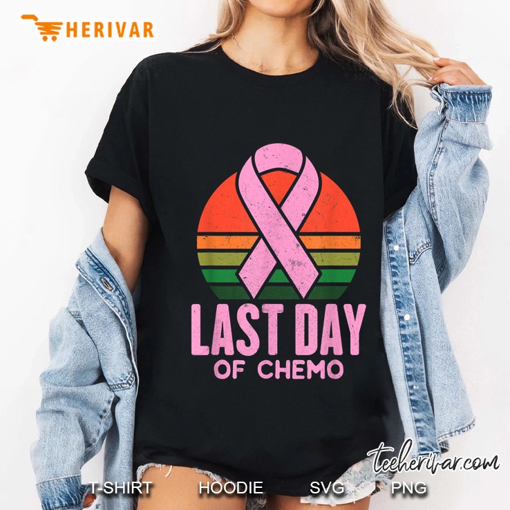 Last Day Of Chemo Cancer Fighter Ribbon Ladies Tee