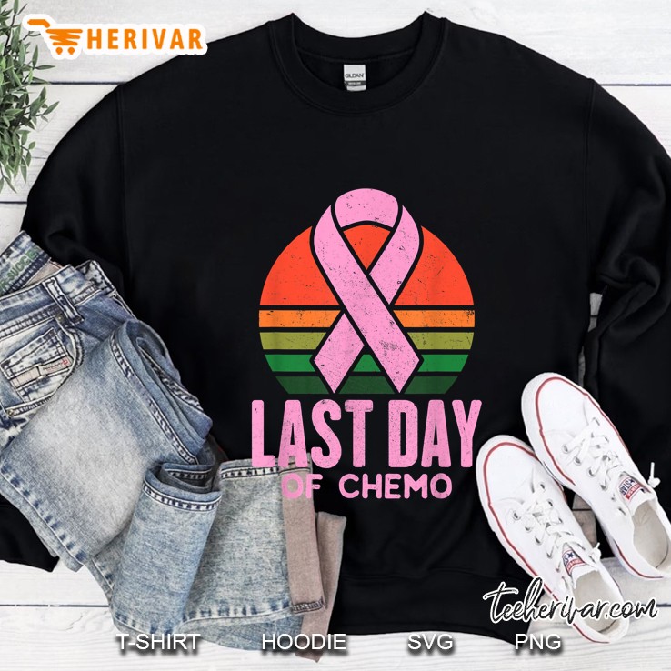Last Day Of Chemo Cancer Fighter Ribbon Sweatshirt