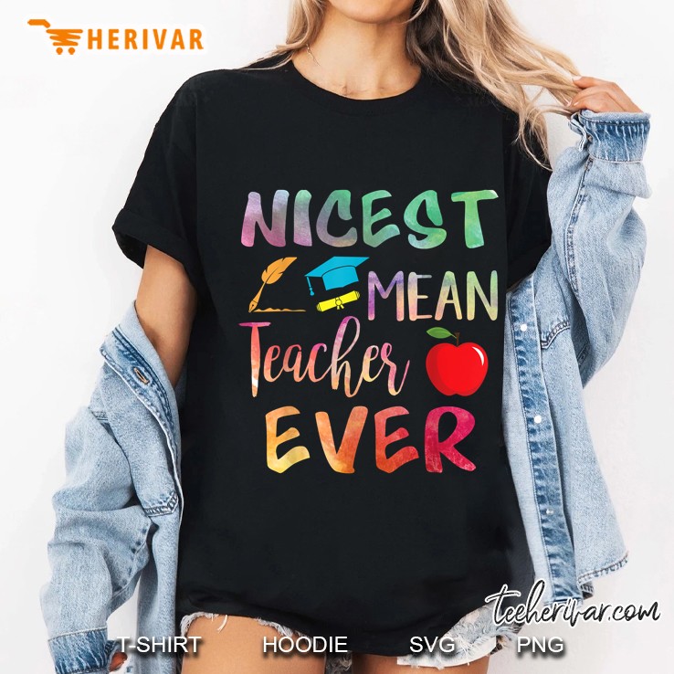 Nicest Mean Teacher Ever Watercolor Version Ladies Tee