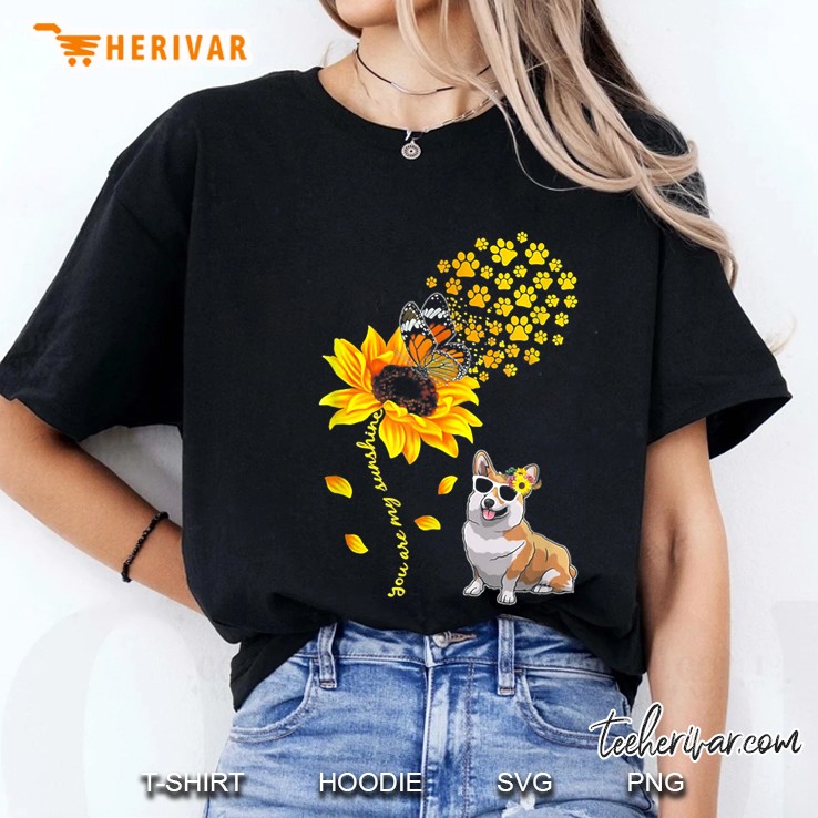 You Are My Sunshine Sunflower Corgi Ladies Tee
