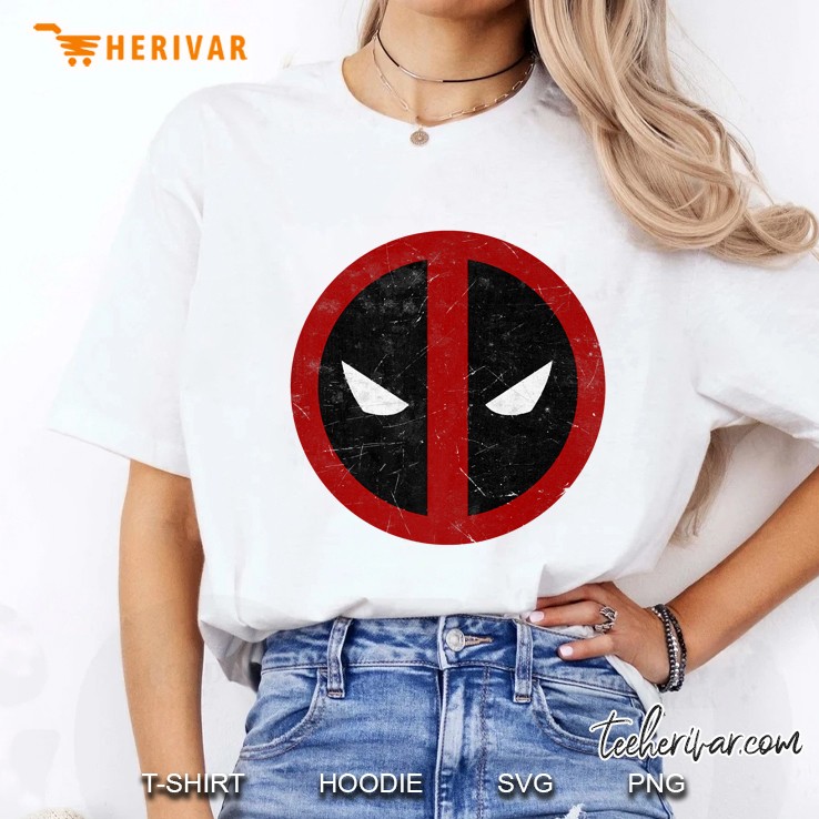 Marvel Deadpool Mask Classic Distressed Premium Ladies Tee