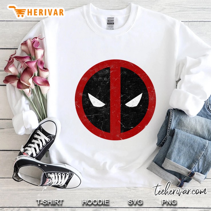 Marvel Deadpool Mask Classic Distressed Premium Sweatshirt