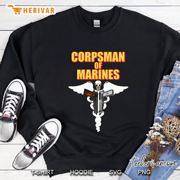 US Navy Corpsman Of Marines Caduceus And Gun Version Sweatshirt