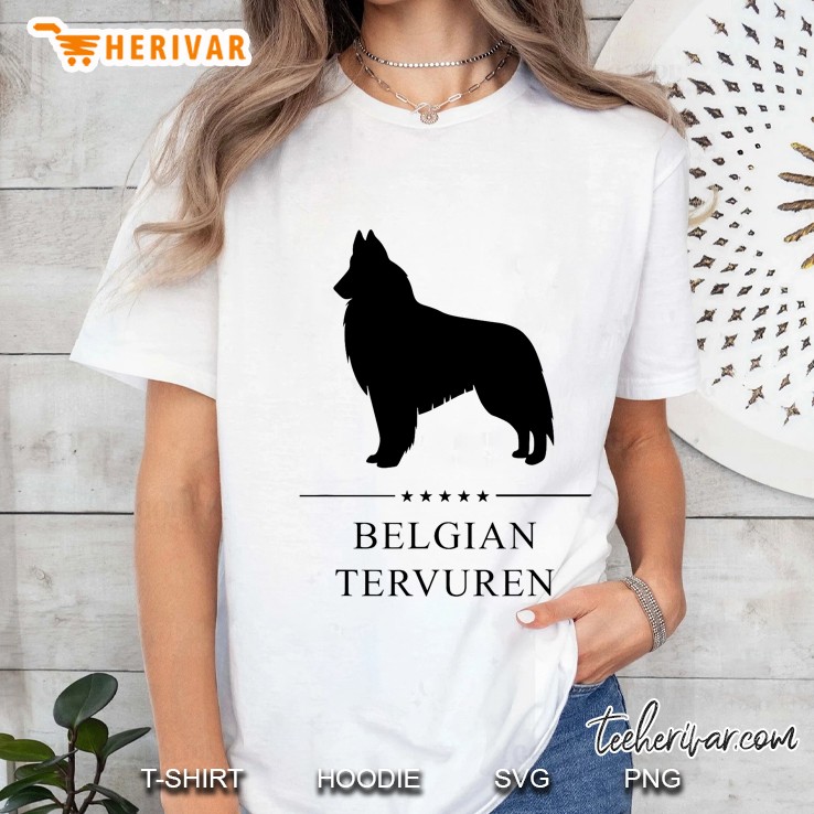 Belgian Tervuren Black Silhouette Ladies Tee